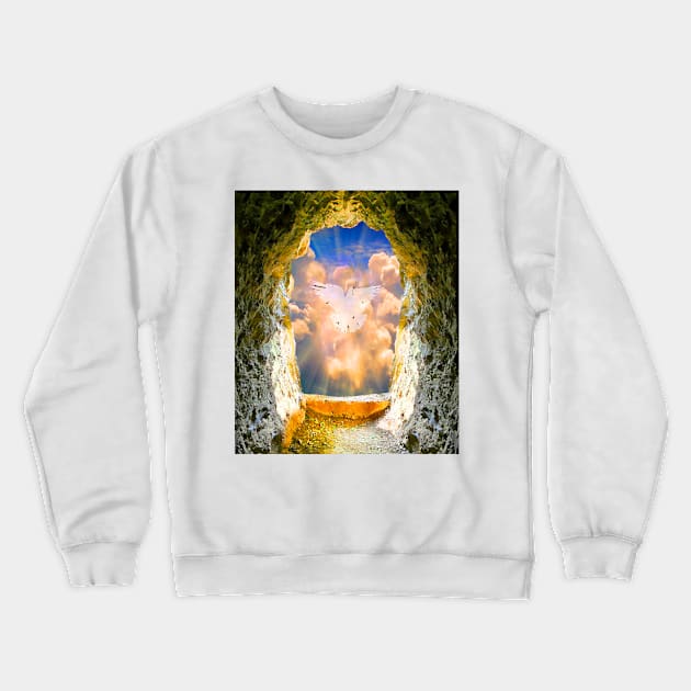 HE HAS RISEN Crewneck Sweatshirt by Overthetopsm